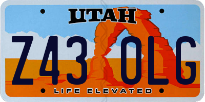 UT license plate Z430LG
