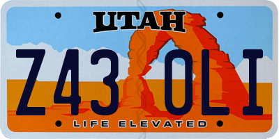 UT license plate Z430LI