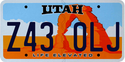 UT license plate Z430LJ