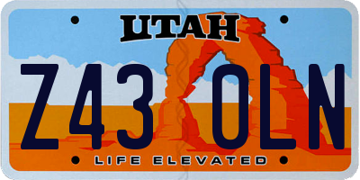 UT license plate Z430LN