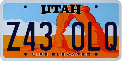 UT license plate Z430LQ