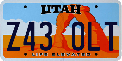 UT license plate Z430LT