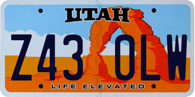 UT license plate Z430LW