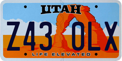 UT license plate Z430LX