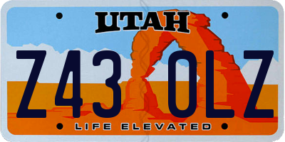 UT license plate Z430LZ