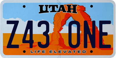 UT license plate Z430NE