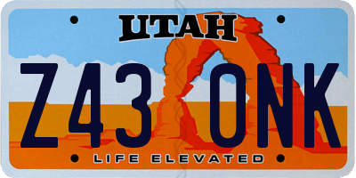UT license plate Z430NK