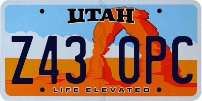 UT license plate Z430PC