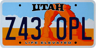 UT license plate Z430PL