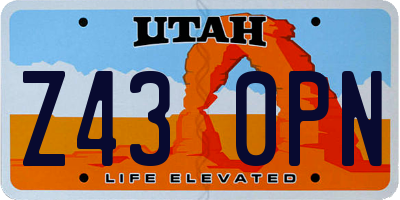 UT license plate Z430PN