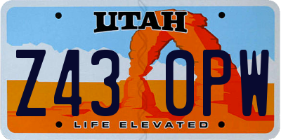 UT license plate Z430PW
