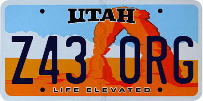 UT license plate Z430RG