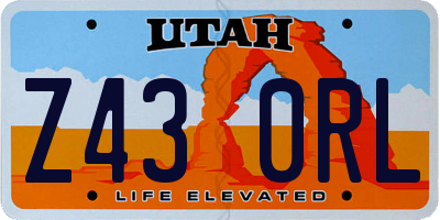 UT license plate Z430RL