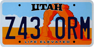 UT license plate Z430RM