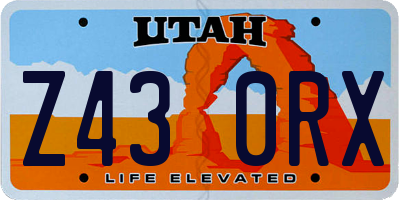 UT license plate Z430RX