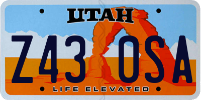 UT license plate Z430SA
