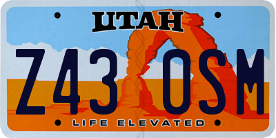 UT license plate Z430SM
