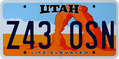 UT license plate Z430SN