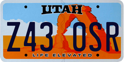 UT license plate Z430SR