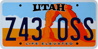 UT license plate Z430SS