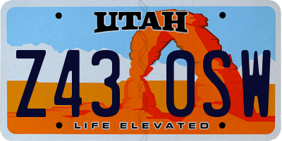 UT license plate Z430SW