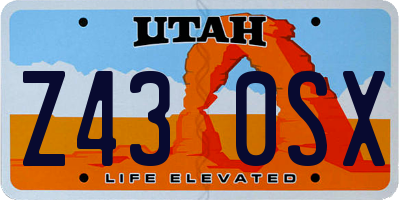 UT license plate Z430SX