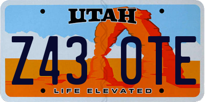 UT license plate Z430TE