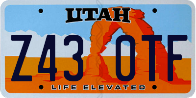 UT license plate Z430TF