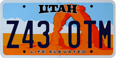 UT license plate Z430TM