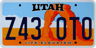 UT license plate Z430TO