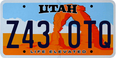 UT license plate Z430TQ