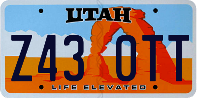 UT license plate Z430TT