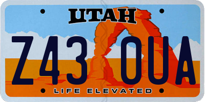 UT license plate Z430UA