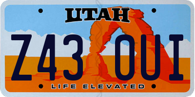UT license plate Z430UI