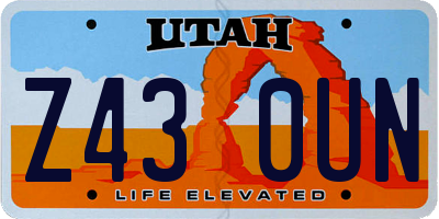 UT license plate Z430UN