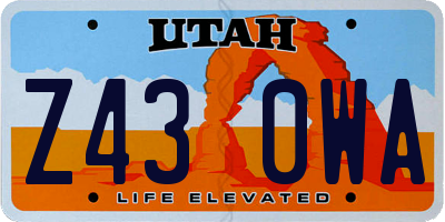 UT license plate Z430WA