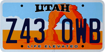 UT license plate Z430WB