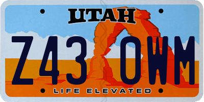 UT license plate Z430WM