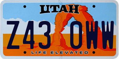 UT license plate Z430WW