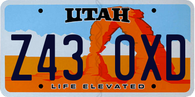 UT license plate Z430XD