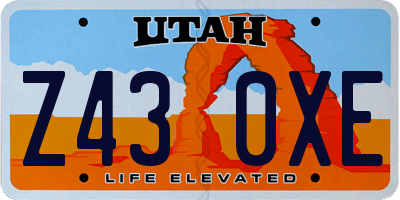 UT license plate Z430XE
