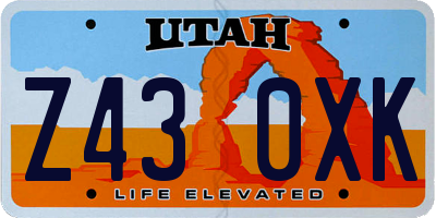 UT license plate Z430XK