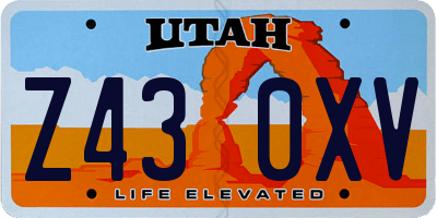 UT license plate Z430XV