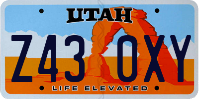 UT license plate Z430XY