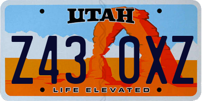 UT license plate Z430XZ