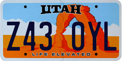 UT license plate Z430YL