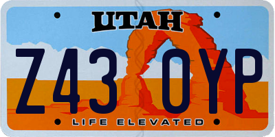 UT license plate Z430YP