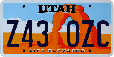 UT license plate Z430ZC