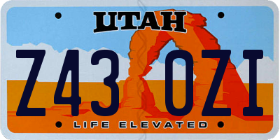 UT license plate Z430ZI