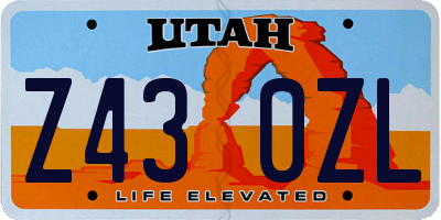 UT license plate Z430ZL